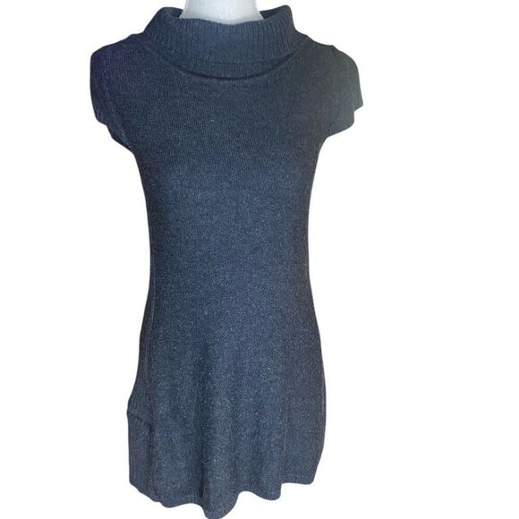 Ibex Womens Charcoal Gray Merino Wool Cowl Neck Knit Kurta Sweater Medium - Picture 1 of 7